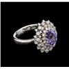 Image 2 : 2.18ct Tanzanite and Diamond Ring - 14KT White Gold