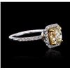 Image 2 : 14KT White Gold 1.53ct SI-1/U-V GIA Cert Diamond Ring