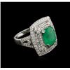 Image 2 : 18KT White Gold 2.90ct Emerald and Diamond Ring