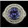 Image 1 : 14KT Two-Tone Gold 6.30ct Tanzanite and Diamond Ring