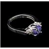 Image 2 : 1.60ct Tanzanite and Diamond Ring - 14KT White Gold