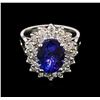 Image 1 : 3.50ct Tanzanite and Diamond Ring - 14KT White Gold