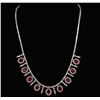 Image 1 : 14KT White Gold GIA Certified 12.20ctw Ruby and Diamond Necklace