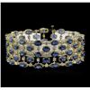 Image 1 : 62.40ctw Blue Sapphire and Diamond Bracelet - 14KT Yellow Gold