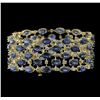 Image 2 : 62.40ctw Blue Sapphire and Diamond Bracelet - 14KT Yellow Gold