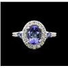 Image 1 : 2.31ct Tanzanite, Sapphire and Diamond Ring - 14KT White Gold