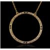 Image 2 : 14KT Yellow Gold 0.20ctw Sapphire and Diamond Pendant With Chain