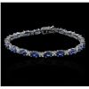 Image 1 : 14KT White Gold 11.80ctw Sapphire and Diamond Bracelet