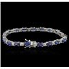 Image 2 : 14KT White Gold 11.80ctw Sapphire and Diamond Bracelet