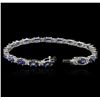 Image 3 : 14KT White Gold 11.80ctw Sapphire and Diamond Bracelet