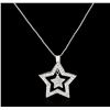 Image 1 : 14KT White Gold 0.70ctw Diamond Star Pendant With Chain