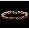 Image 1 : 14KT Yellow Gold 27.30ctw Ruby and Diamond Bracelet