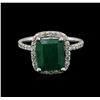 Image 1 : 14KT White Gold 2.78ct Emerald and Diamond Ring