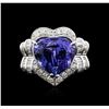 Image 1 : 18KT White Gold 8.74ct Tanzanite and Diamond Ring
