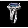 Image 3 : 14KT White Gold 5.64ct Tanzanite and Diamond Ring
