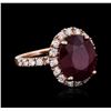 Image 2 : 14KT Rose Gold 8.69ct Ruby and Diamond Ring