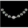 Image 2 : Cultured Pearl and Diamond Necklace - 14KT White Gold