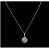 Image 1 : 1.76ctw Fancy Yellow Diamond Pendant With Chain - 14KT Two-Tone Gold