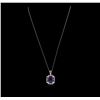 Image 2 : 18KT White Gold 9.79ct Amethyst and Diamond Pendant with Chain