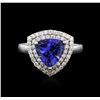 Image 1 : 14KT White Gold 2.09ct Tanzanite and Diamond Ring