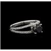 Image 2 : 1.71ctw Black Diamond Ring - 18KT White Gold