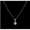 Image 1 : 0.40ctw Diamond Pendant With Chain - 14KT Two-Tone Gold
