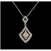 Image 2 : 0.40ctw Diamond Pendant With Chain - 14KT Two-Tone Gold