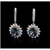 Image 1 : 14KT White Gold 11.56ctw Topaz and Diamond Earrings