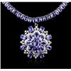 Image 2 : 14KT White Gold 83.22ctw Tanzanite and Diamond Necklace