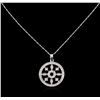 Image 1 : 14KT White Gold 0.54ctw Diamond Pendant With Chain