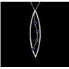 Image 1 : 14KT White Gold 1.92ctw Sapphire and Diamond Pendant With Chain