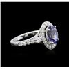 Image 2 : 2.00ct Tanzanite and Diamond Ring - 14KT White Gold