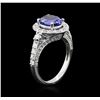 Image 3 : 2.00ct Tanzanite and Diamond Ring - 14KT White Gold
