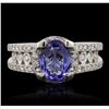 Image 1 : 14KT White Gold 1.40ct Tanzanite and Diamond Ring