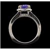 Image 3 : 14KT White Gold 1.40ct Tanzanite and Diamond Ring