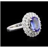 Image 2 : 1.92ct Tanzanite and Diamond Ring - 14KT White Gold