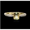 Image 1 : 14KT Yellow Gold 0.79ct Green Tourmaline and Diamond Ring