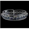 Image 2 : 15.60ctw Blue Sapphire and Diamond Bracelet - 14KT White Gold