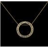 Image 1 : 0.25ctw Diamond Circle Pendant With Chain - 14KT Yellow Gold