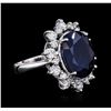 Image 2 : 14KT White Gold 10.37ct Sapphire and Diamond Ring