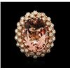 Image 1 : 14KT Rose Gold 13.02ct Morganite and Diamond Ring