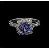 Image 1 : 1.15ct Tanzanite and Diamond Ring - 14KT White Gold