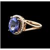 Image 2 : 14KT Yellow Gold 4.24ct Tanzanite and Diamond Ring