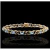 Image 1 : 10KT Yellow Gold 12.00ctw Blue Topaz Bracelet