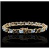 Image 2 : 10KT Yellow Gold 12.00ctw Blue Topaz Bracelet