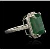 Image 2 : 14KT White Gold 9.90ct Emerald and Diamond Ring