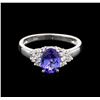 Image 1 : 1.23ct Tanzanite and Diamond Ring - 14KT White Gold