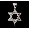 Image 1 : 14KT White Gold 3.79ctw Diamond Star of David Pendant