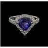 Image 1 : 2.90ct Tanzanite and Diamond Ring - 14KT White Gold