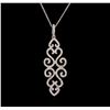 Image 1 : 0.66ctw Diamond Pendant With Chain - 14KT White Gold